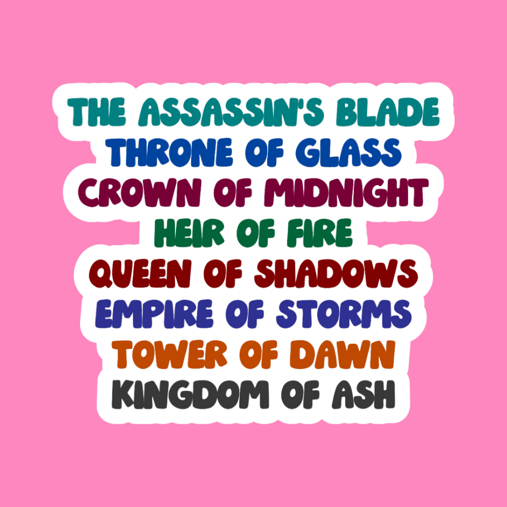 Throne of Glass Book Titles - Vinyl Sticker